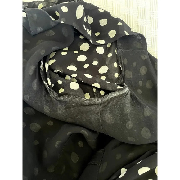 Reformation Wildflower Dress Midi Length Puff Sleeve Dot Print Size 22 Elegant - Picture 14 of 14